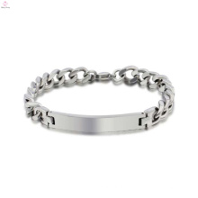 Pulsera unisex de la venta al por mayor a granel del acero inoxidable, diseños premier pulsera de plata en blanco de la joyería